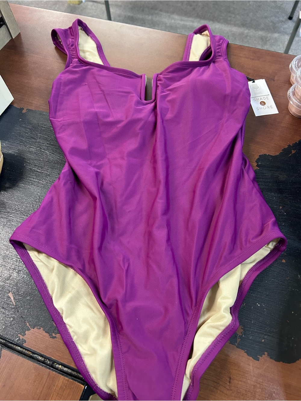 Shade & Shore Girls' Violet One-Piece Swimsuit/retail price is $42